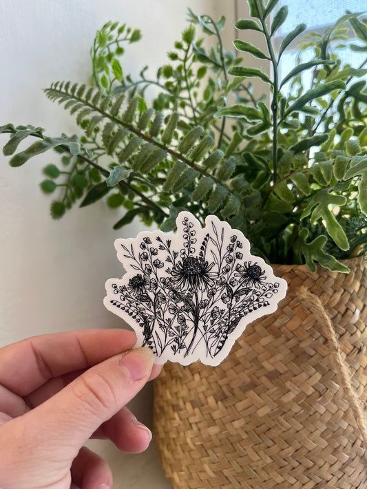 Wildflower Sticker 3x2.6”