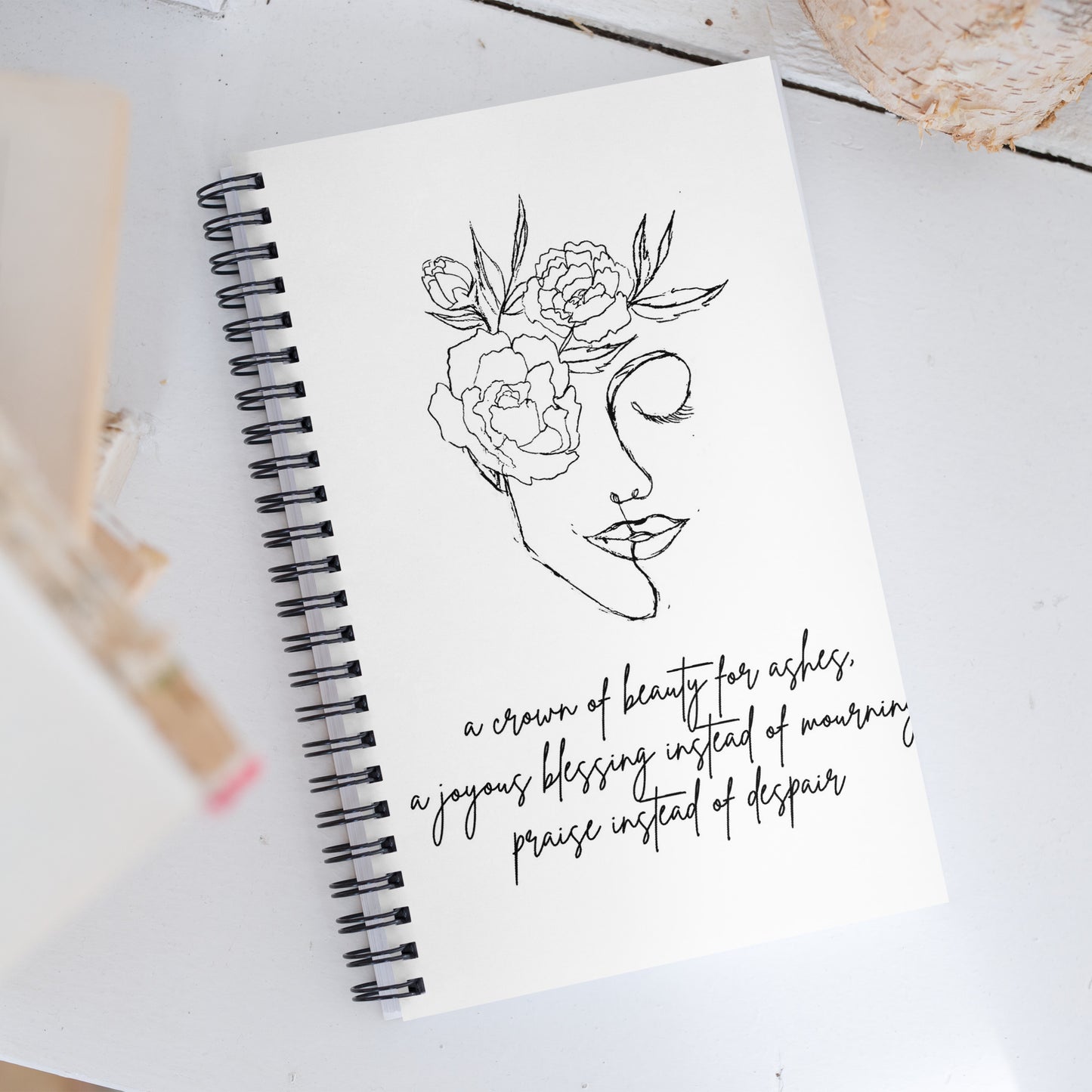 Isaiah 61:3 Crown of Beauty Spiral notebook